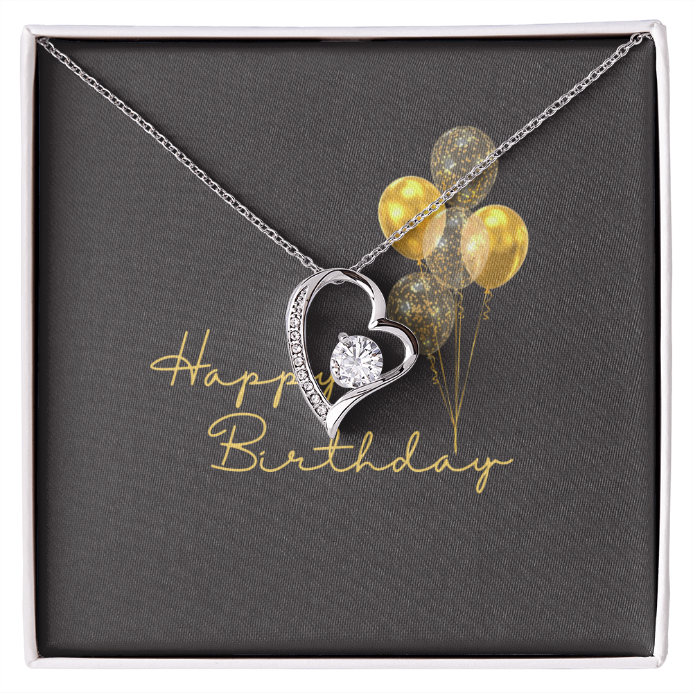 Happy Birthday- Black & Gold- Forever Love Necklace