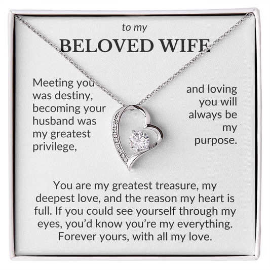To My Beloved Wife- Meeting You Was Destiny- Forever Love Necklace