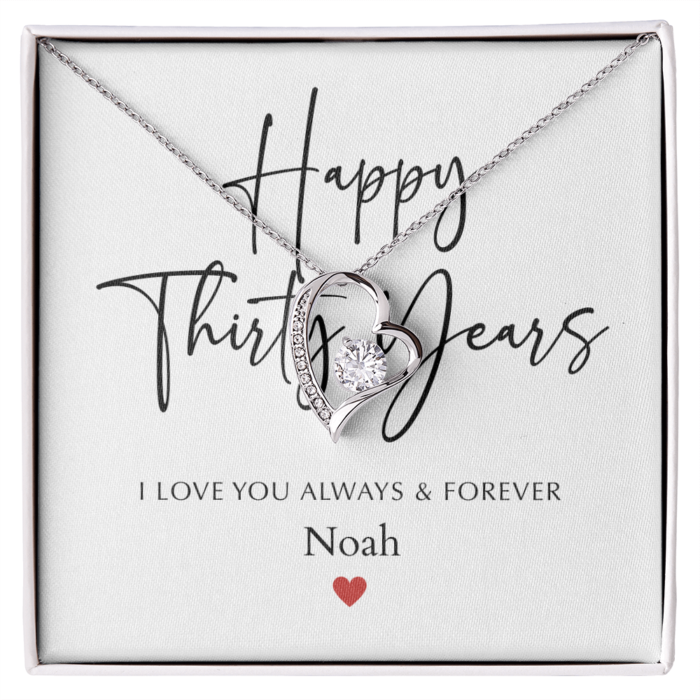 Personalized Happy Thirty Year Anniversary-Forever Love Necklace