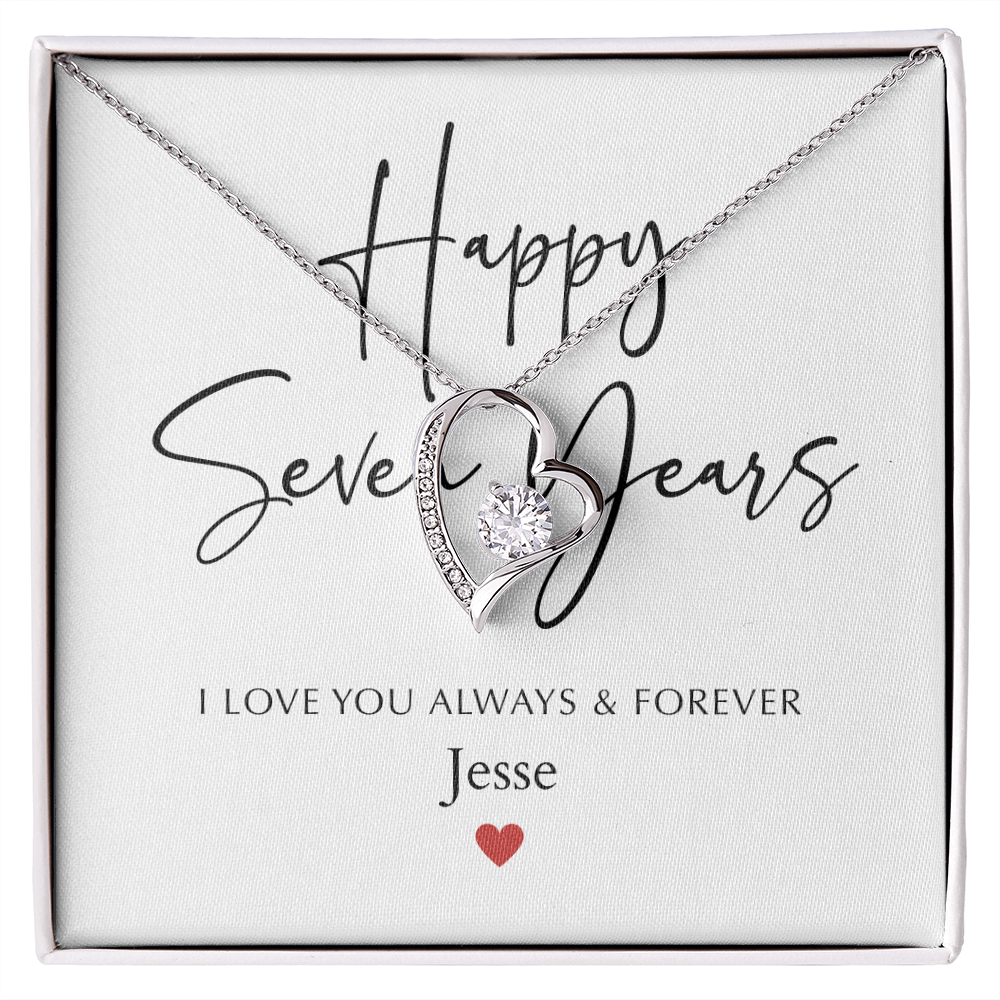 Personalized Happy Seven Year Anniversary-Forever Love Necklace