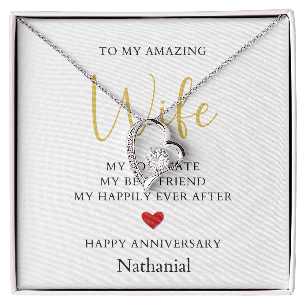 Personalized Anniversary-To My Amazing Wife- Forever Love Necklace