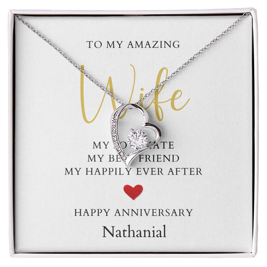 Personalized Anniversary-To My Amazing Wife- Forever Love Necklace