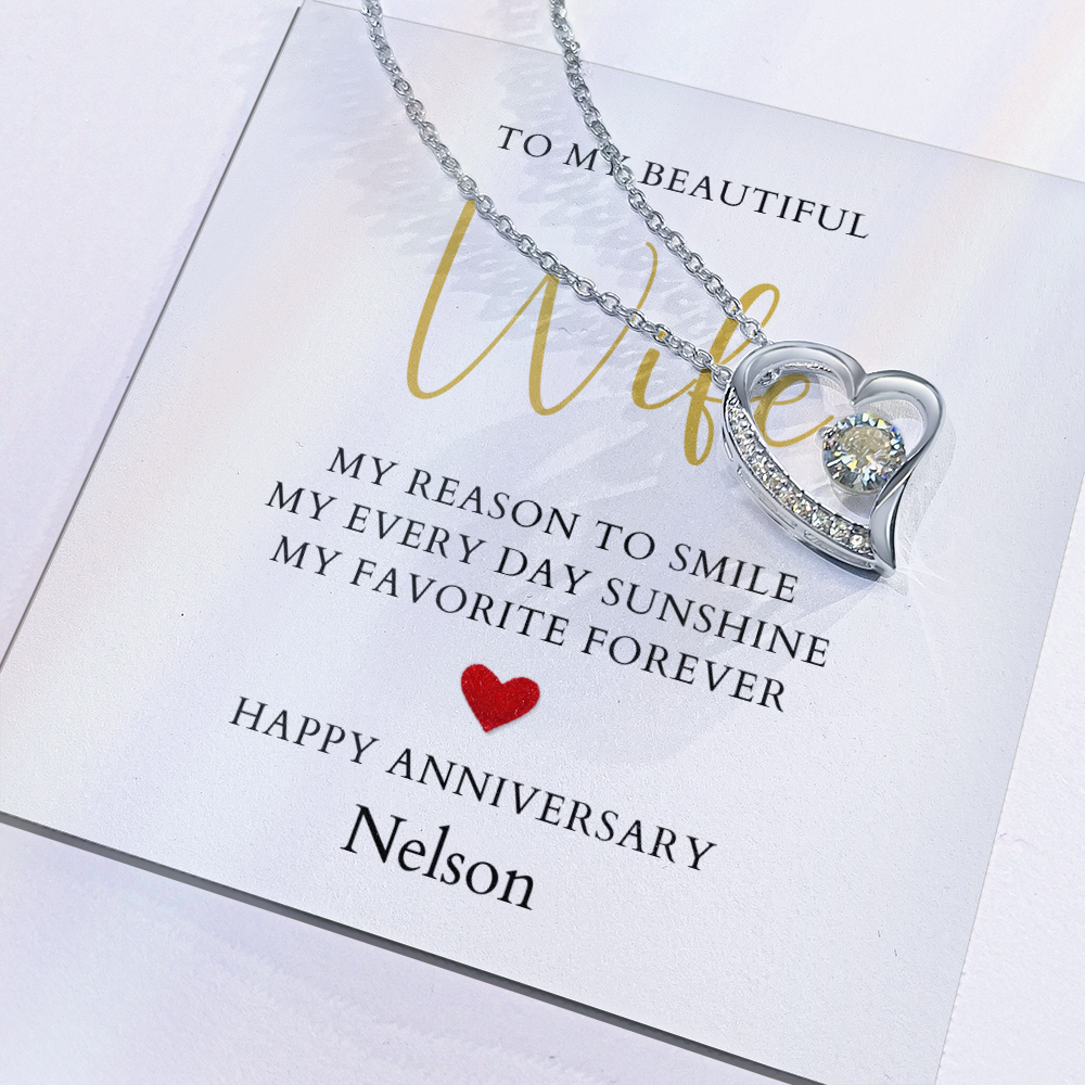 Personalized Anniversary-To My Beautiful Wife- Forever Love Necklace