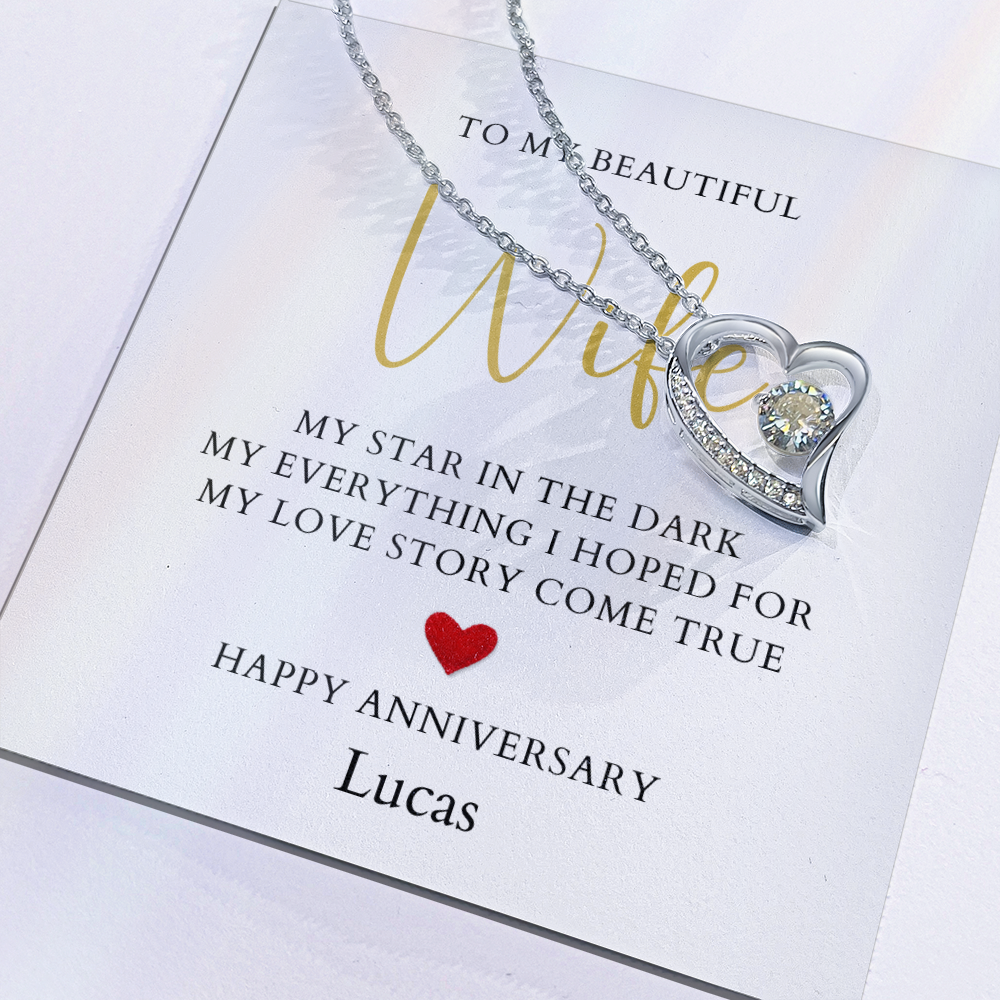 Personalized Anniversary-To My Beautiful Wife- Forever Love Necklace