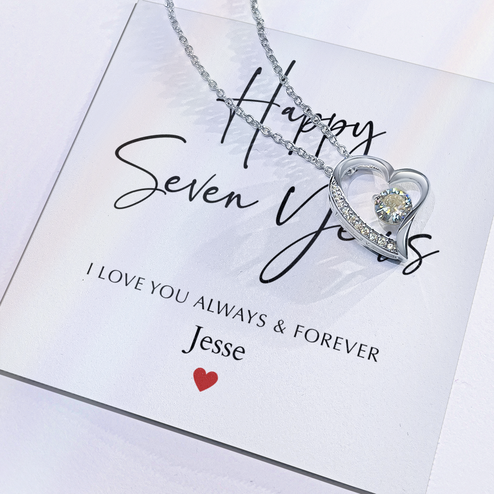 Personalized Happy Seven Year Anniversary-Forever Love Necklace