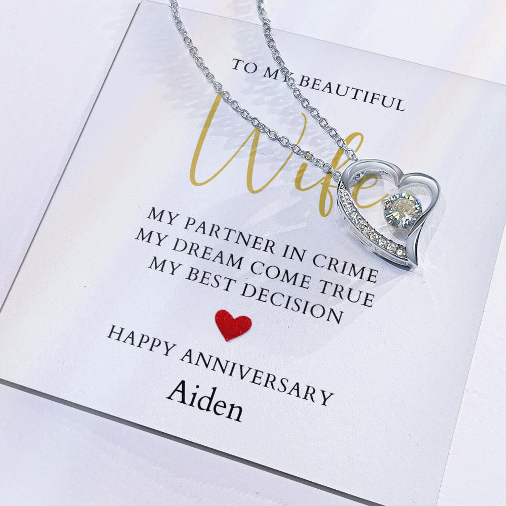 Personalized Anniversary-To My Beautiful Wife- Forever Love Necklace