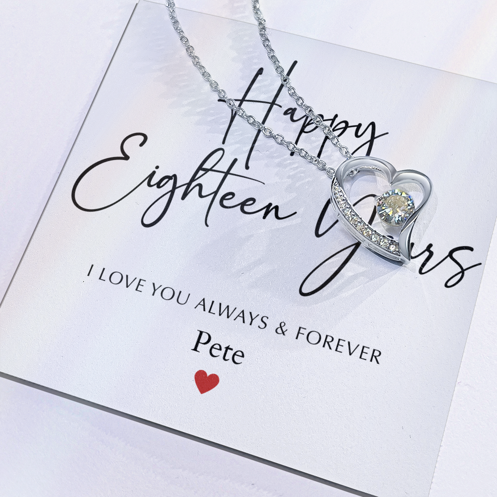 Personalized Happy Eighteen Year Anniversary-Forever Love Necklace