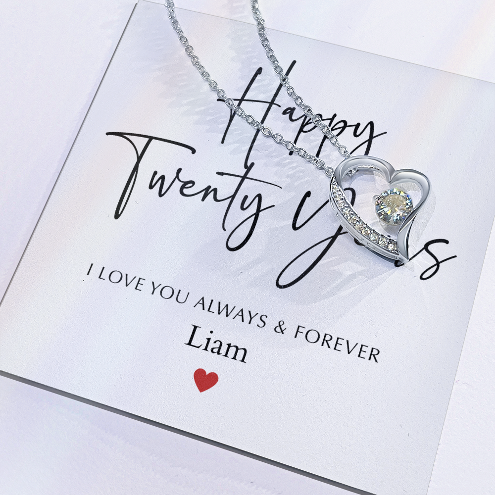 Personalized Happy Twenty Year Anniversary-Forever Love Necklace