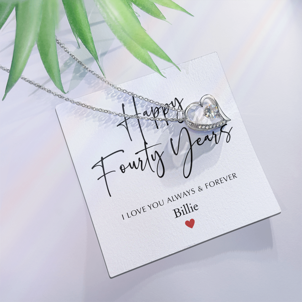 Personalized Happy Fourty Year Anniversary-Forever Love Necklace