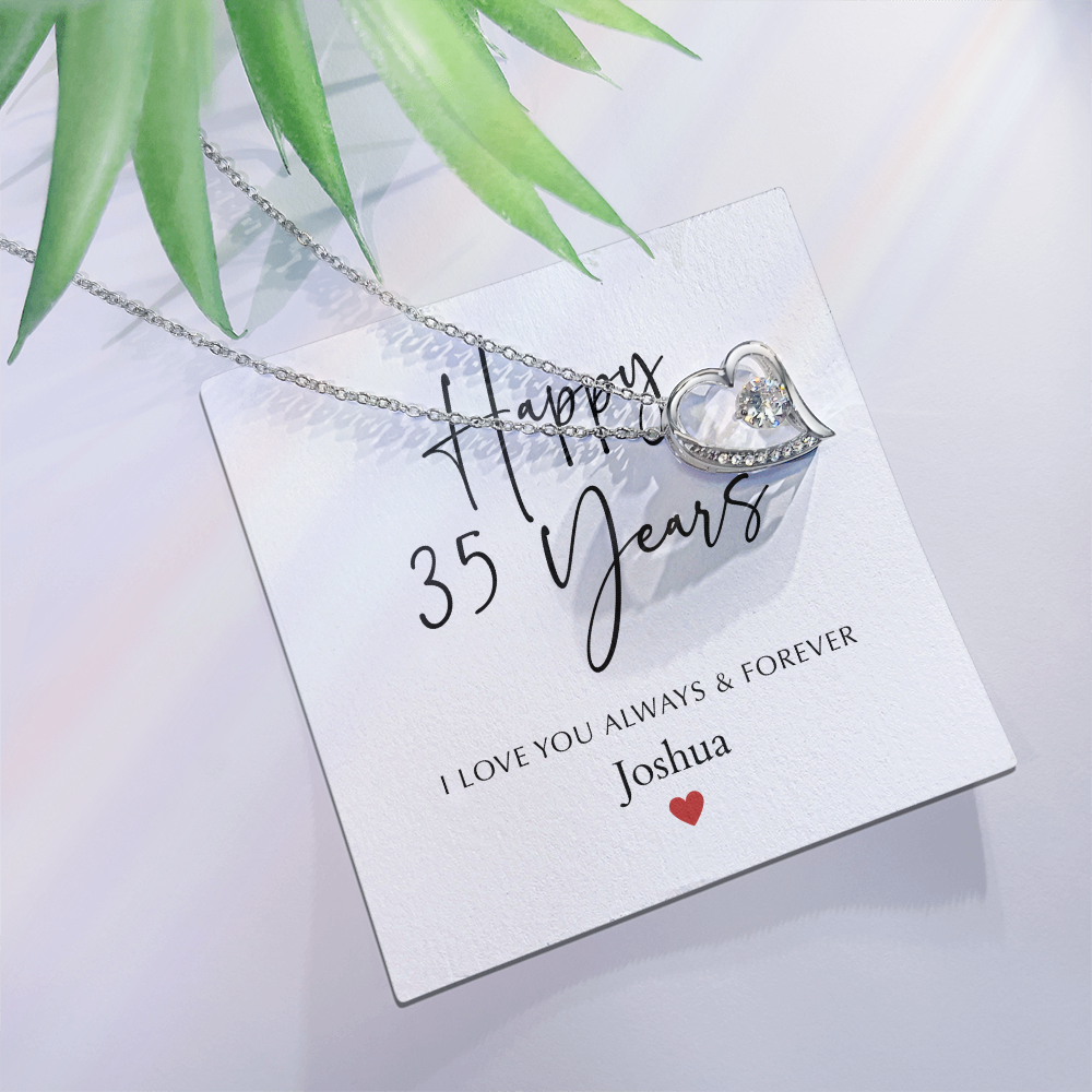 Personalized Happy Thirty-Five Year Anniversary-Forever Love Necklace