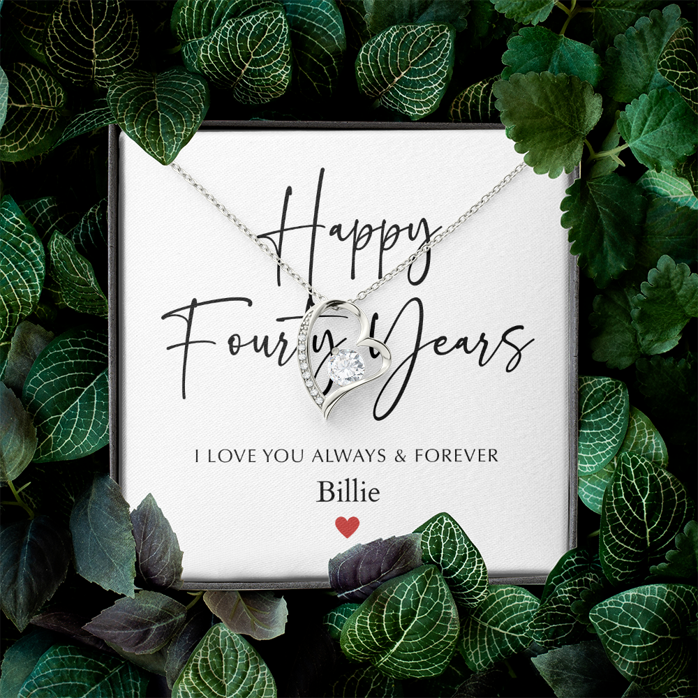 Personalized Happy Fourty Year Anniversary-Forever Love Necklace