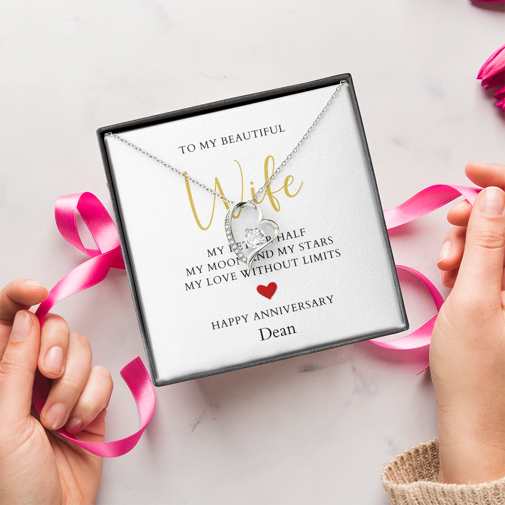 Personalized Anniversary-To My Beautiful Wife- Forever Love Necklace
