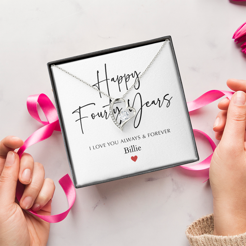 Personalized Happy Fourty Year Anniversary-Forever Love Necklace