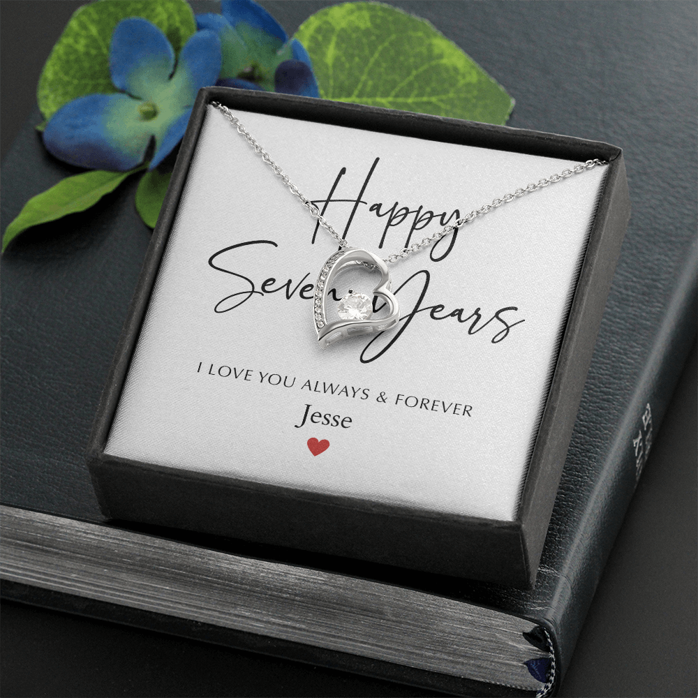 Personalized Happy Seven Year Anniversary-Forever Love Necklace