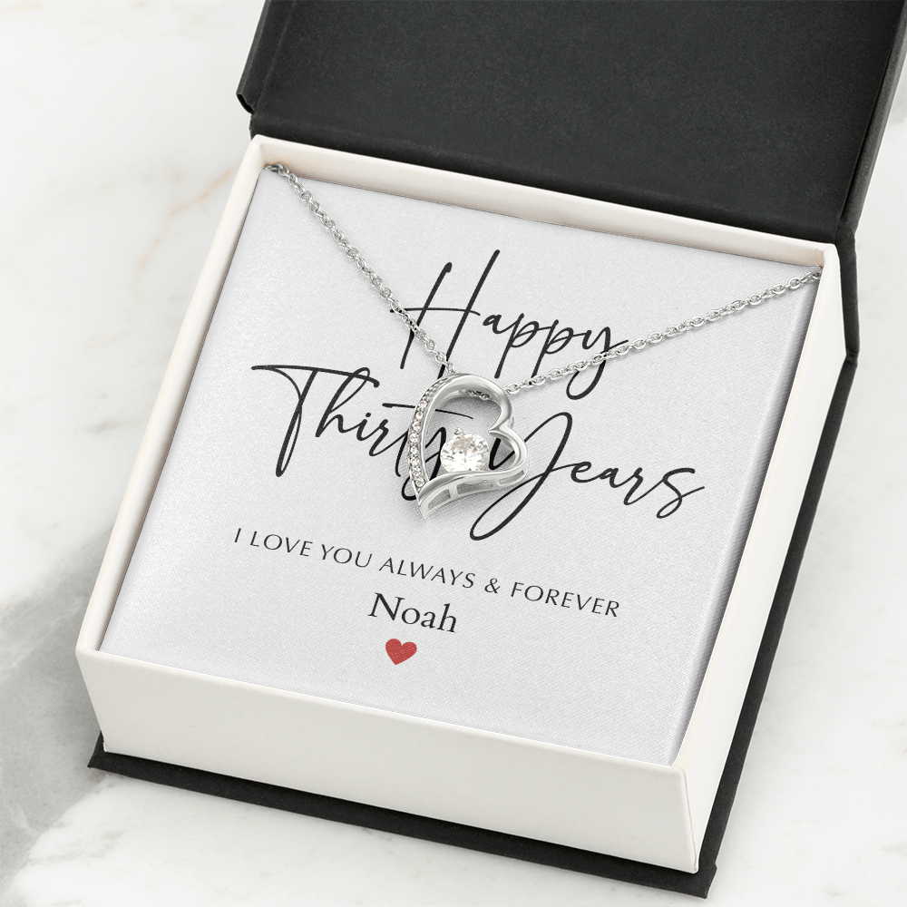 Personalized Happy Thirty Year Anniversary-Forever Love Necklace