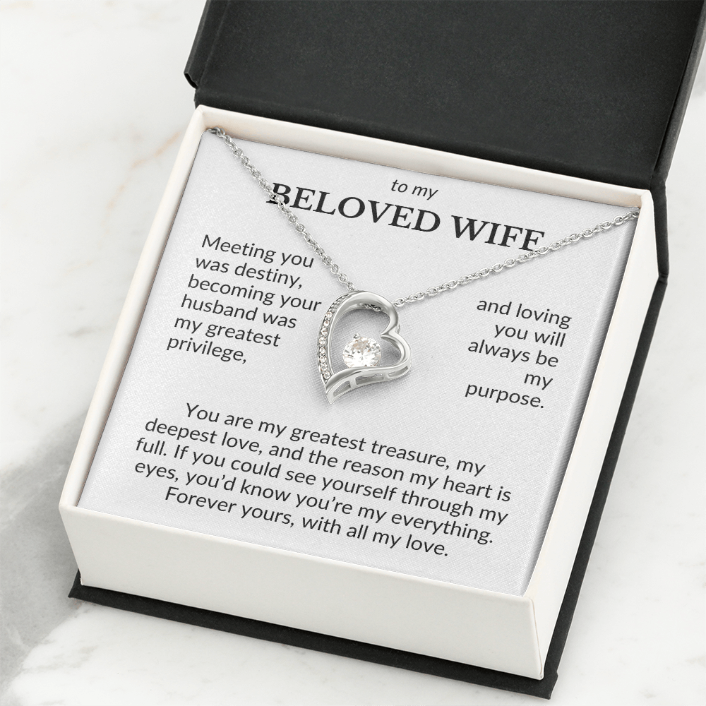 To My Beloved Wife- Meeting You Was Destiny- Forever Love Necklace
