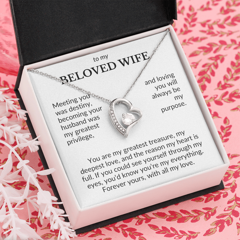 To My Beloved Wife- Meeting You Was Destiny- Forever Love Necklace