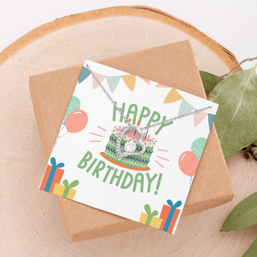 Happy Birthday- Pinks & Greens- Forever Love Necklace