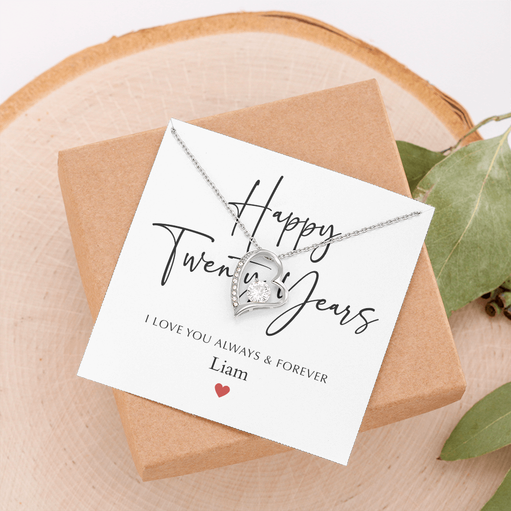 Personalized Happy Twenty Year Anniversary-Forever Love Necklace