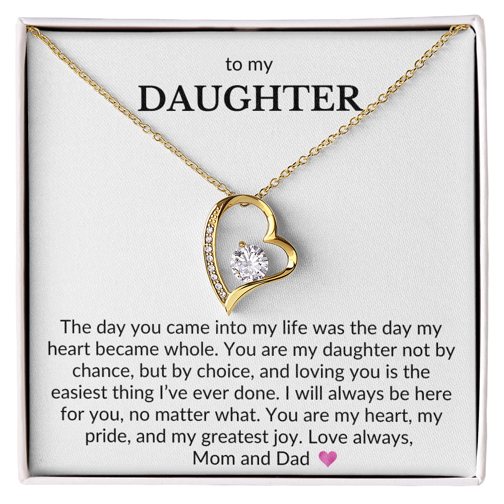 To My Daughter, From Mom & Dad- The Day You Came Into My Life- Forever Love Necklace