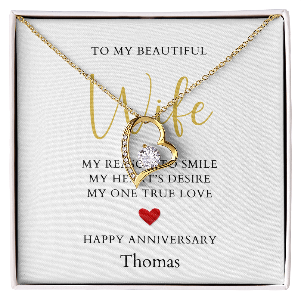 Personalized Anniversary-To My Beautiful Wife- Forever Love Necklace