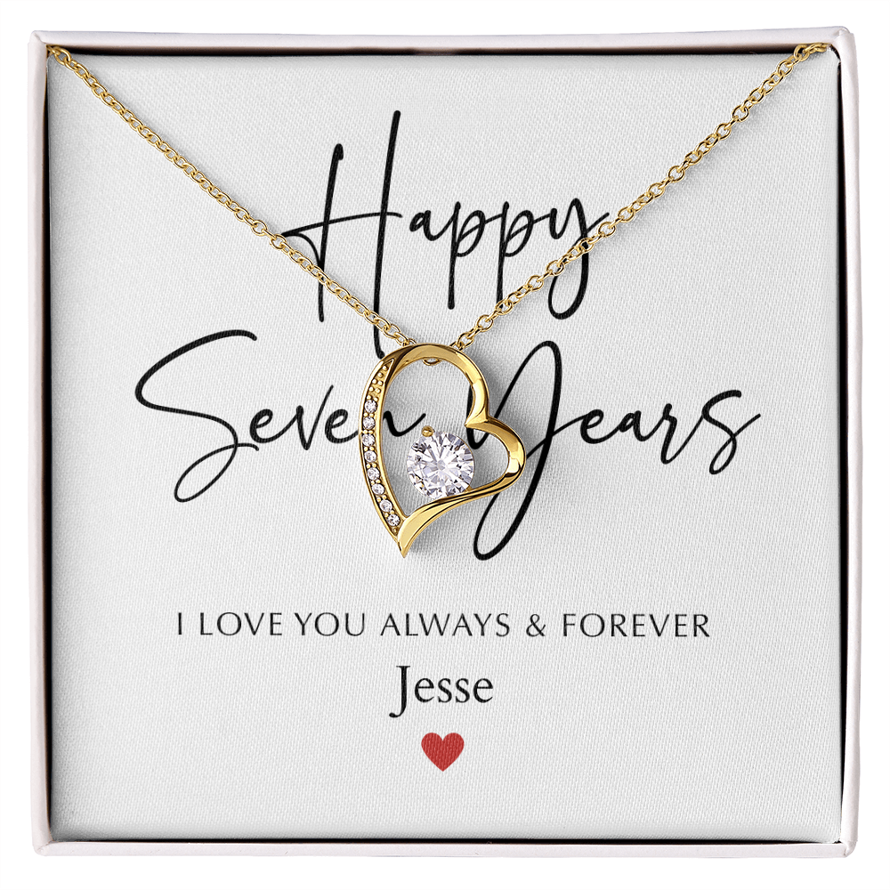 Personalized Happy Seven Year Anniversary-Forever Love Necklace