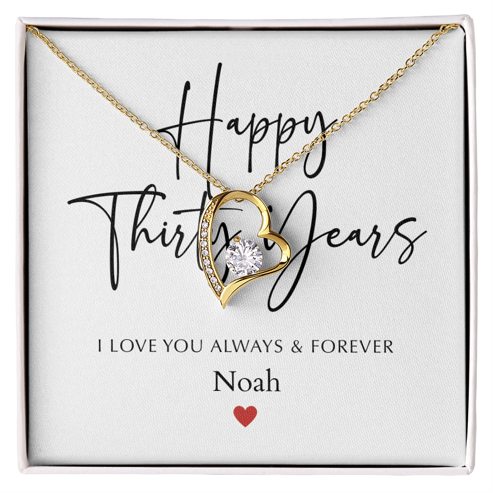 Personalized Happy Thirty Year Anniversary-Forever Love Necklace