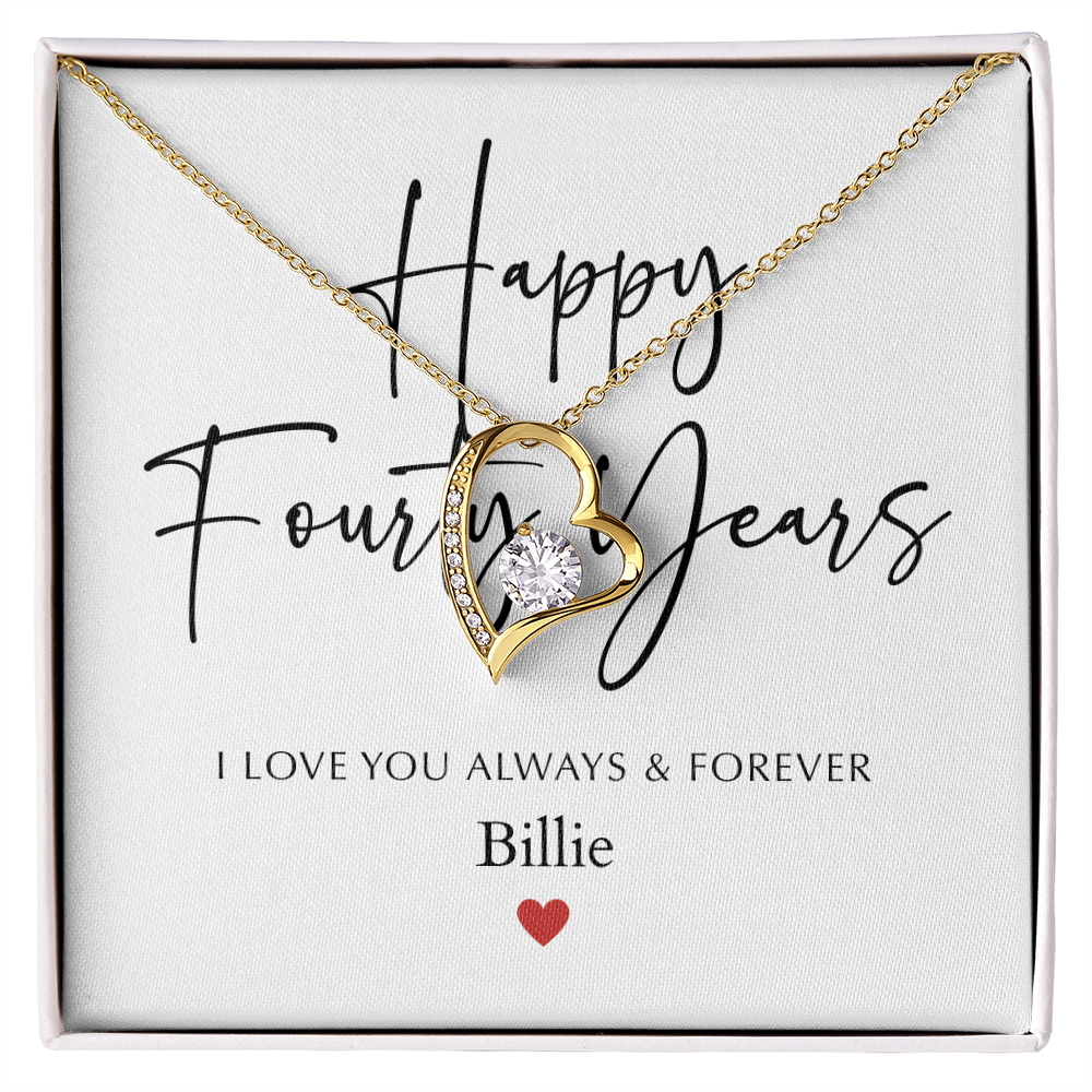 Personalized Happy Fourty Year Anniversary-Forever Love Necklace