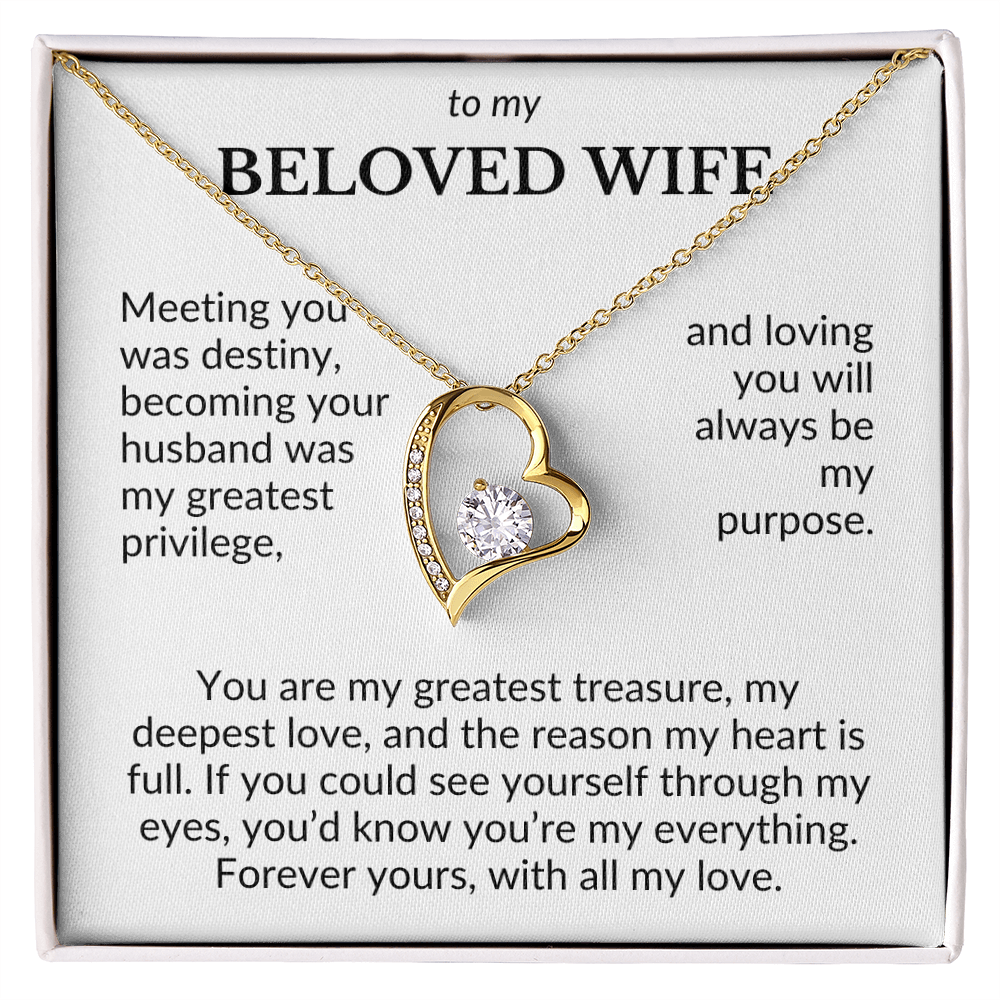 To My Beloved Wife- Meeting You Was Destiny- Forever Love Necklace