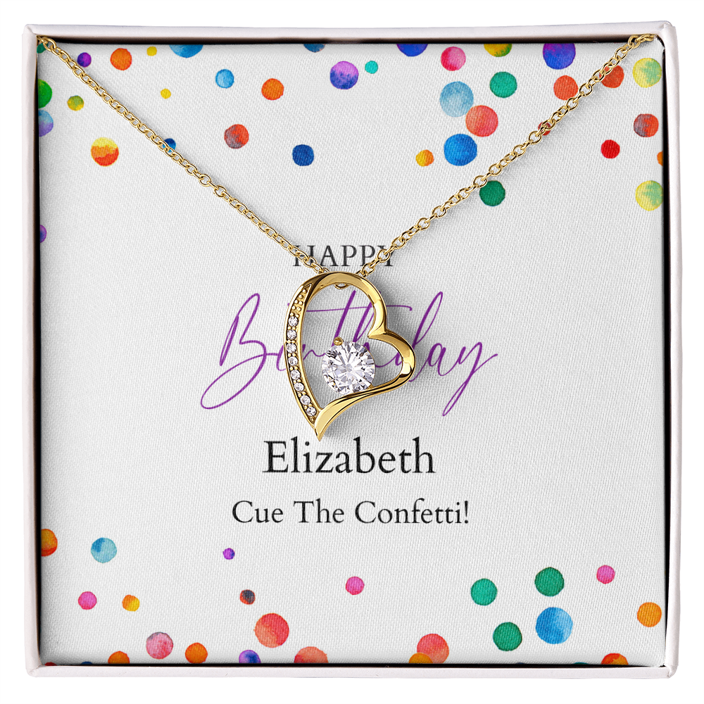 Personalized Happy Birthday- Watercolor Confetti Dots- Forever Yours Necklace