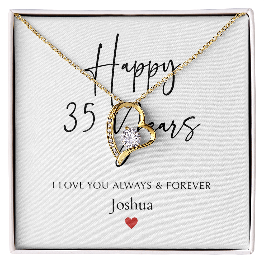 Personalized Happy Thirty-Five Year Anniversary-Forever Love Necklace