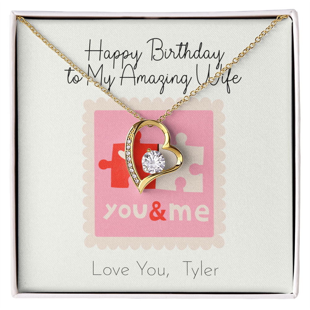 Personalized Happy Birthday- To My Amazing Wife- Forever Love Necklace