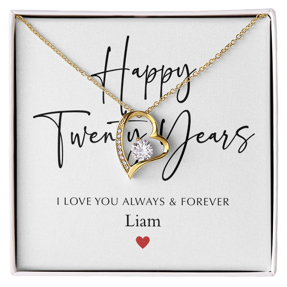 Personalized Happy Twenty Year Anniversary-Forever Love Necklace