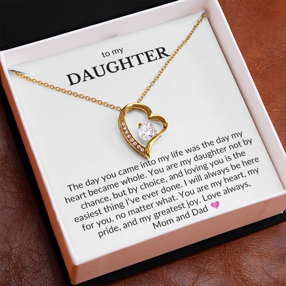 To My Daughter, From Mom & Dad- The Day You Came Into My Life- Forever Love Necklace
