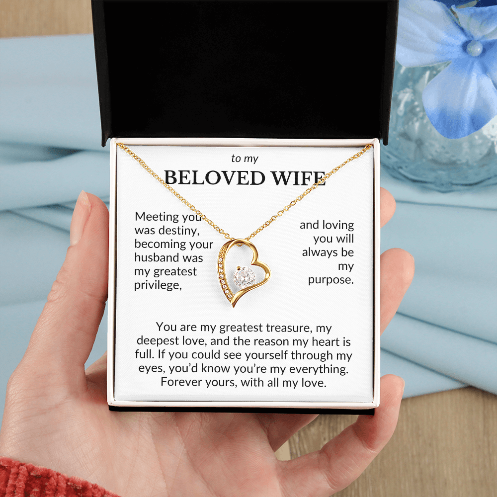 To My Beloved Wife- Meeting You Was Destiny- Forever Love Necklace