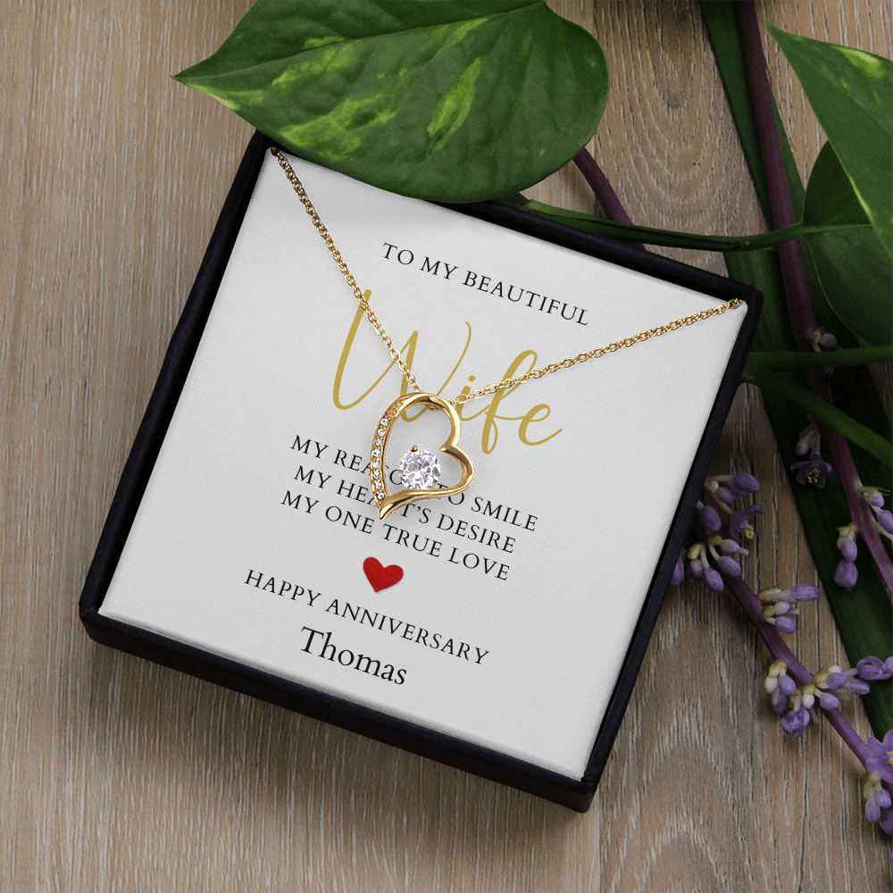 Personalized Anniversary-To My Beautiful Wife- Forever Love Necklace
