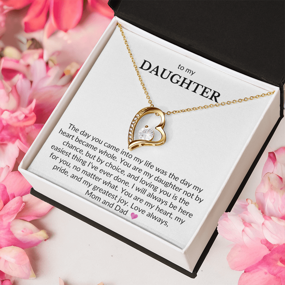 To My Daughter, From Mom & Dad- The Day You Came Into My Life- Forever Love Necklace