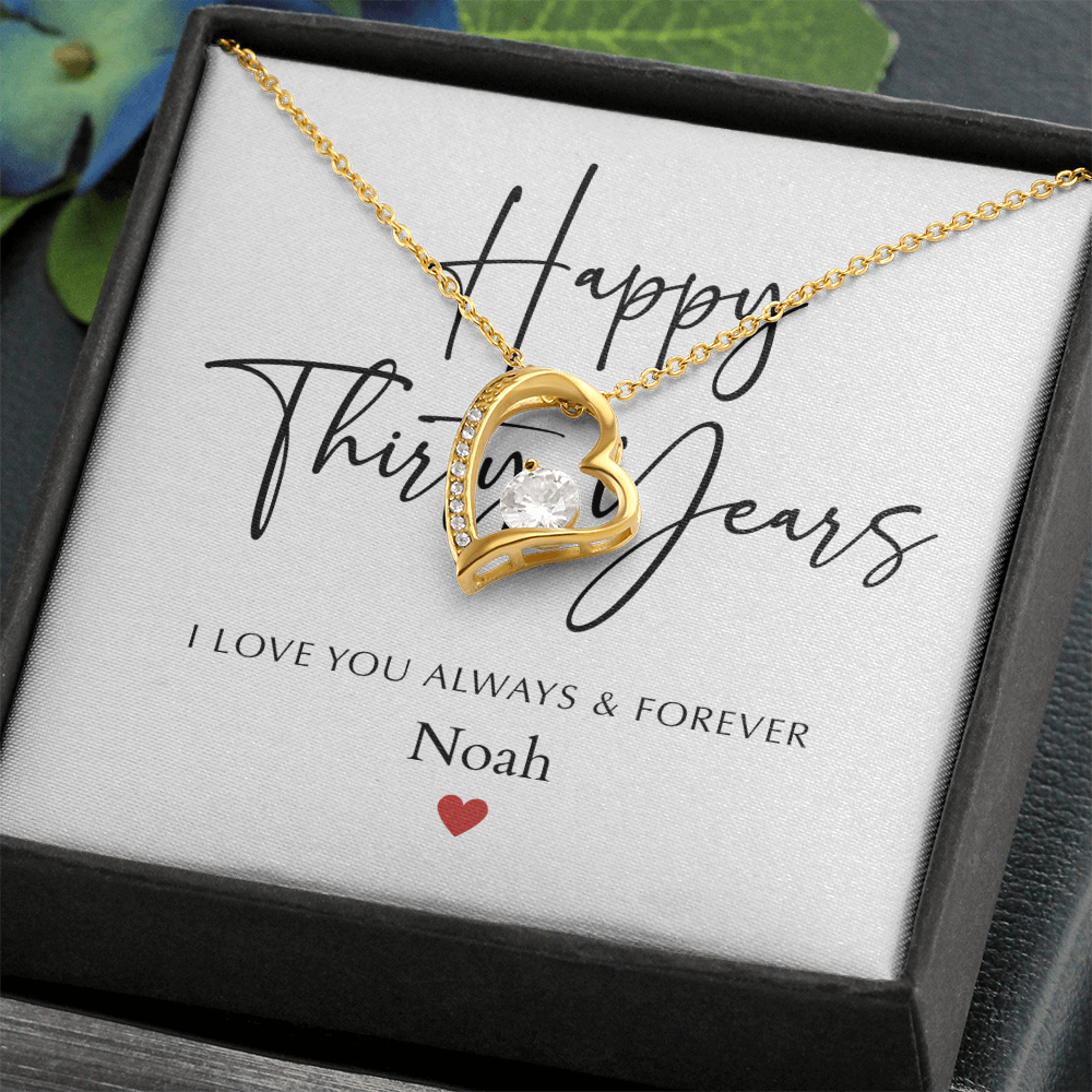 Personalized Happy Thirty Year Anniversary-Forever Love Necklace