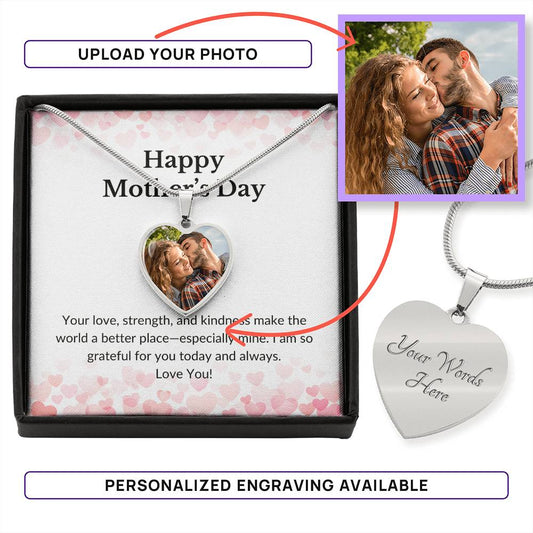 Custom Photo Necklace for Moms-Your Love & Strength